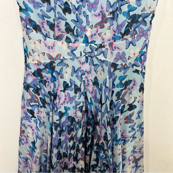 Blue Silk Butterfly Taylor Swift Lover Fit Flare Dress Size 6 - Picture 9 of 12